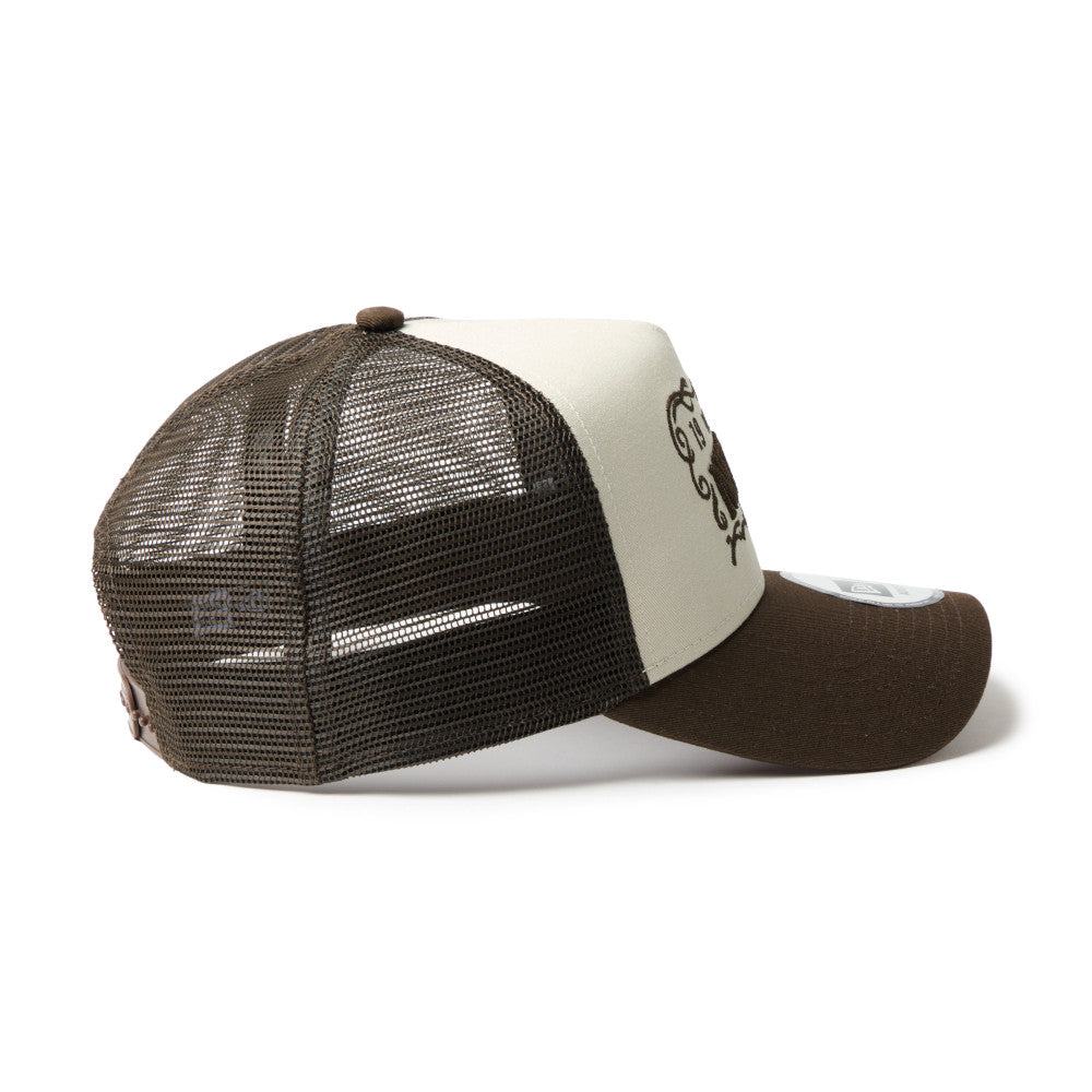 New Era 9FORTY A-Frame Frame Logo Stone Walnut Trucker Cap