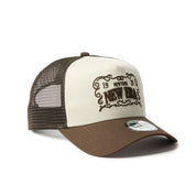 New Era 9FORTY A-Frame Frame Logo Stone Walnut Trucker Cap