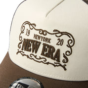 New Era 9FORTY A-Frame Frame Logo Stone Walnut Trucker Cap