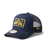 New Era 9FORTY A-Frame Frame Logo Denim Trucker Cap