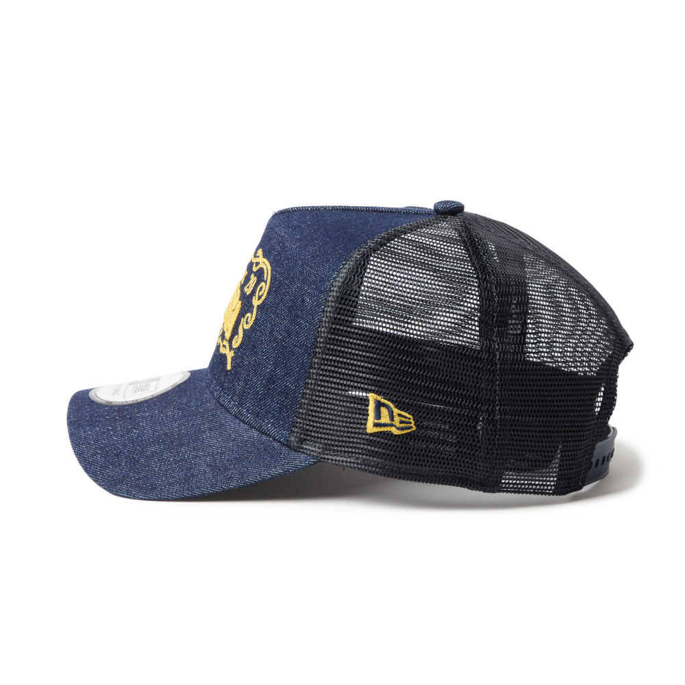 New Era 9FORTY A-Frame Frame Logo Denim Trucker Cap