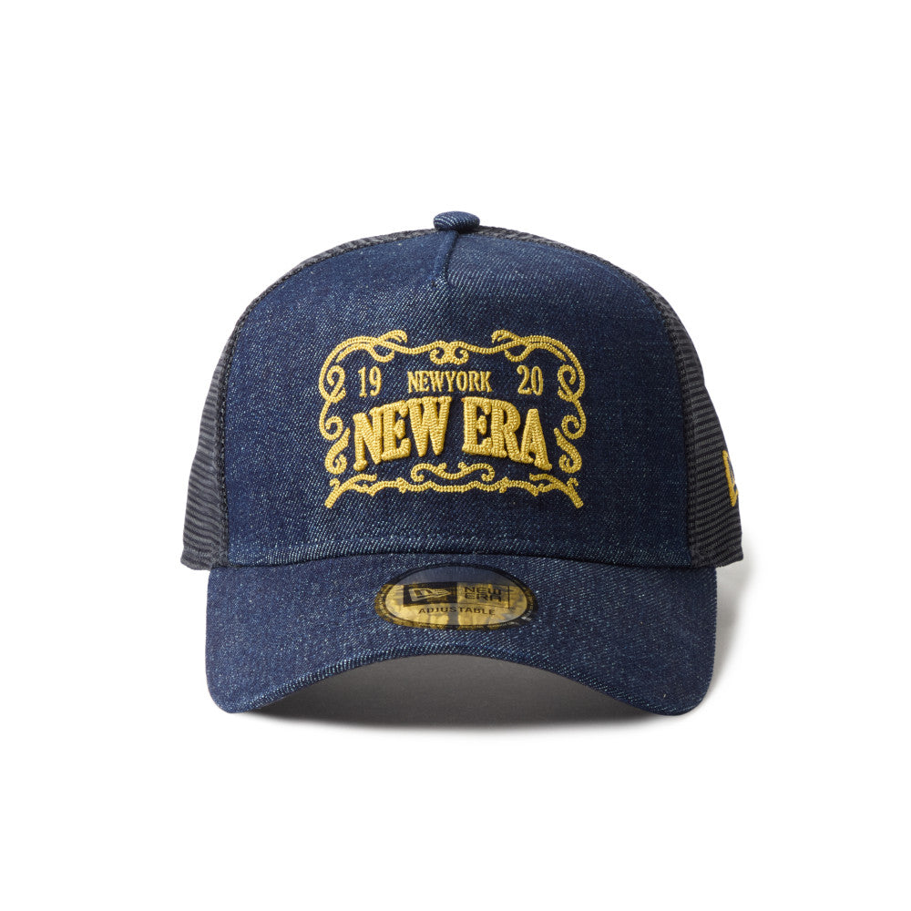 New Era 9FORTY A-Frame Frame Logo Denim Trucker Cap
