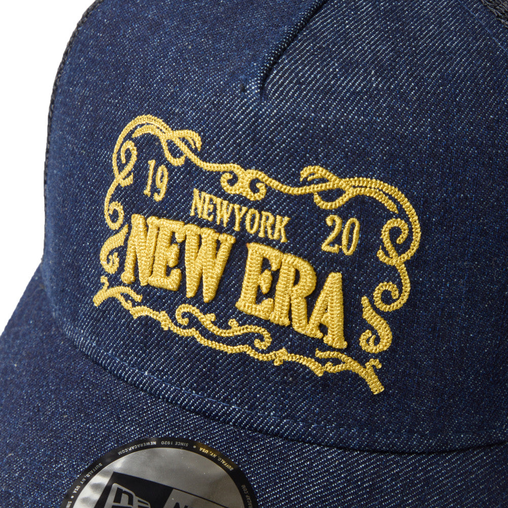 New Era 9FORTY A-Frame Frame Logo Denim Trucker Cap