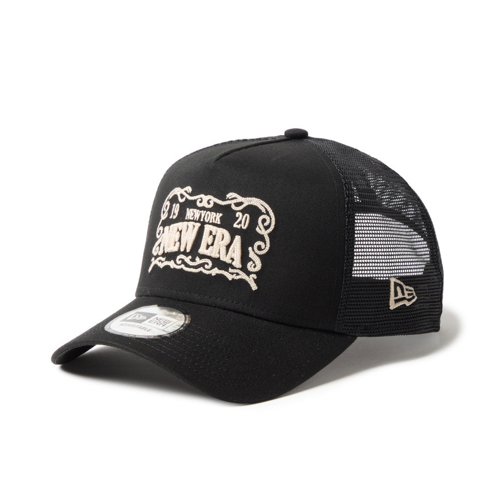 New Era 9FORTY A-Frame NE Frame Logo Black Trucker Cap