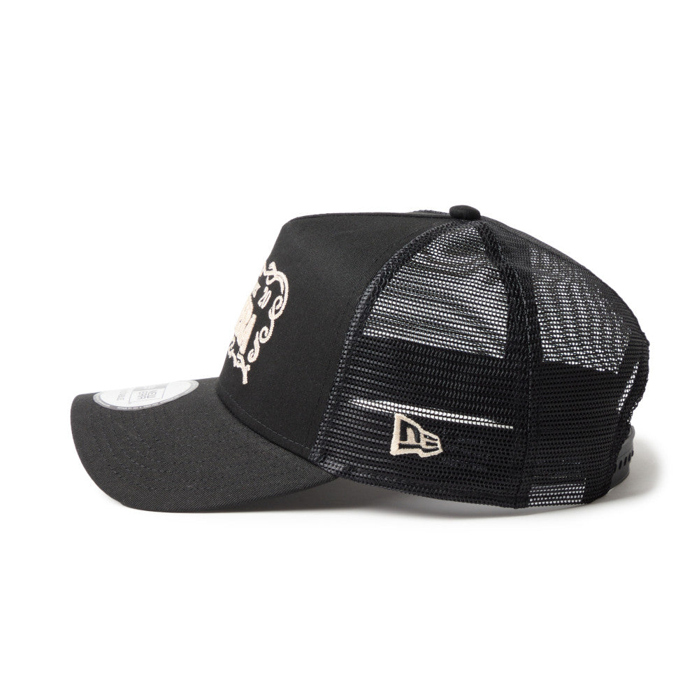 New Era 9FORTY A-Frame NE Frame Logo Black Trucker Cap