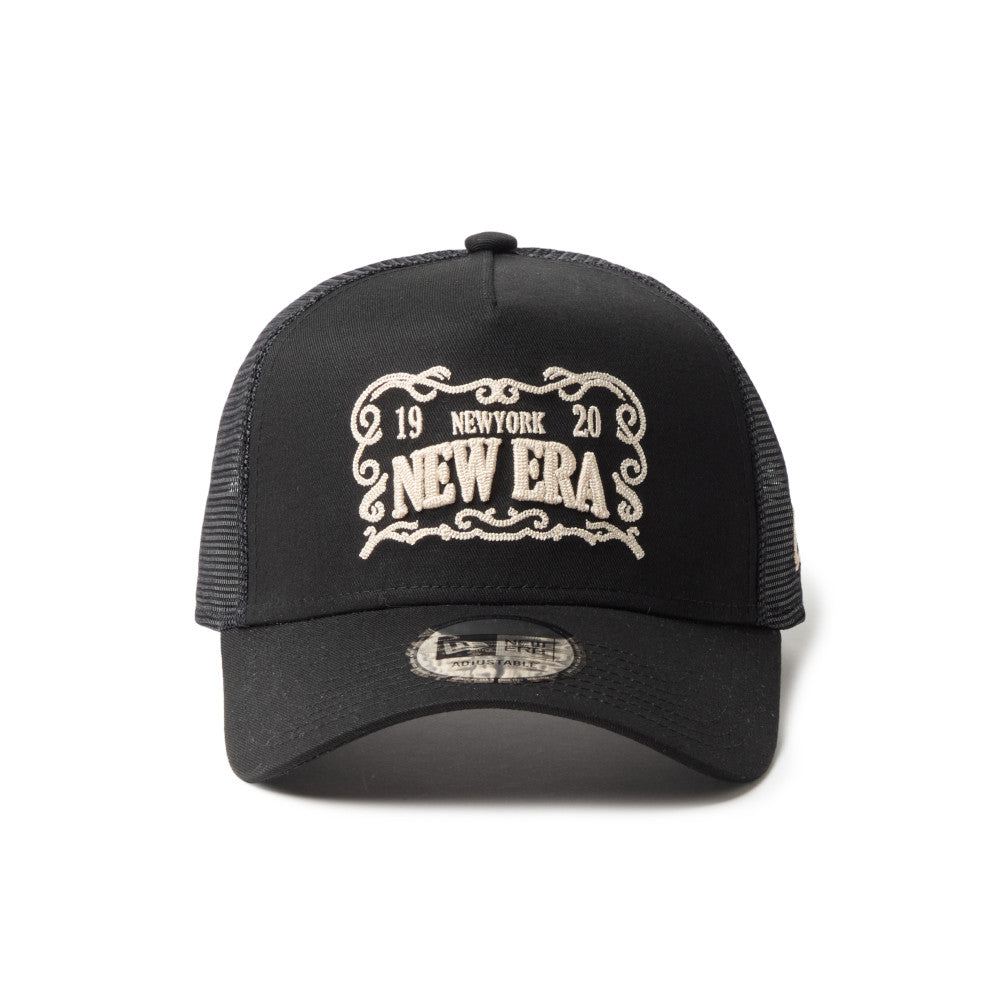 New Era 9FORTY A-Frame NE Frame Logo Black Trucker Cap