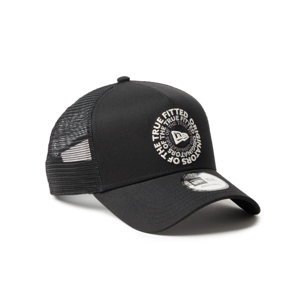 New Era 9FORTY A-Frame Circle Originators of the True Fitted Black Trucker Cap