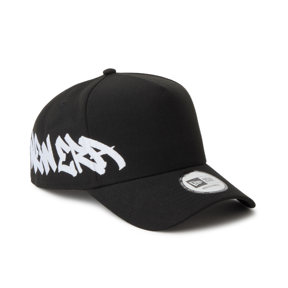 New Era 9FORTY A-Frame Wordmark Tagging Essential Black Adjustable Cap