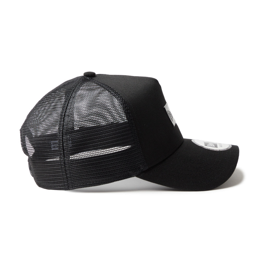 New Era 9FORTY A-Frame TPU Box Logo Tonal Black Trucker Cap