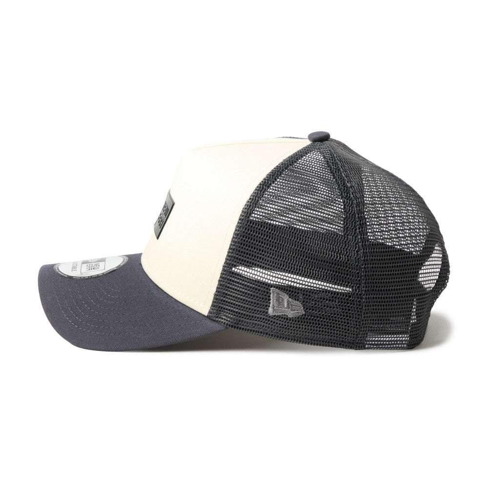 New Era 9FORTY A-Frame TPU Box Logo Cream Grey Trucker Cap