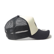 New Era 9FORTY A-Frame TPU Box Logo Cream Grey Trucker Cap