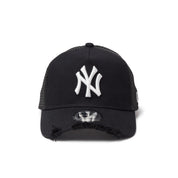 New Era 9FORTY A-Frame New York Yankees Damaged Cap Black Trucker Cap