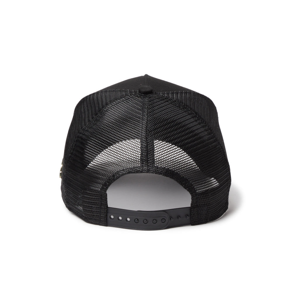 New Era 9FORTY A-Frame Tracker Metal Flag Black Gold Snapback Cap