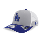New Era 9SEVENTY Los Angeles Dodgers Gray Dark Royal Stretch Snapback Trucker Cap