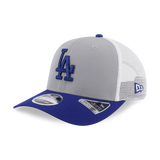 New Era 9SEVENTY Los Angeles Dodgers Gray Dark Royal Stretch Snapback Trucker Cap