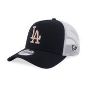 New Era 9FORTY A-Frame Tri Color Era Los Angeles Dodgers Black Trucker Cap