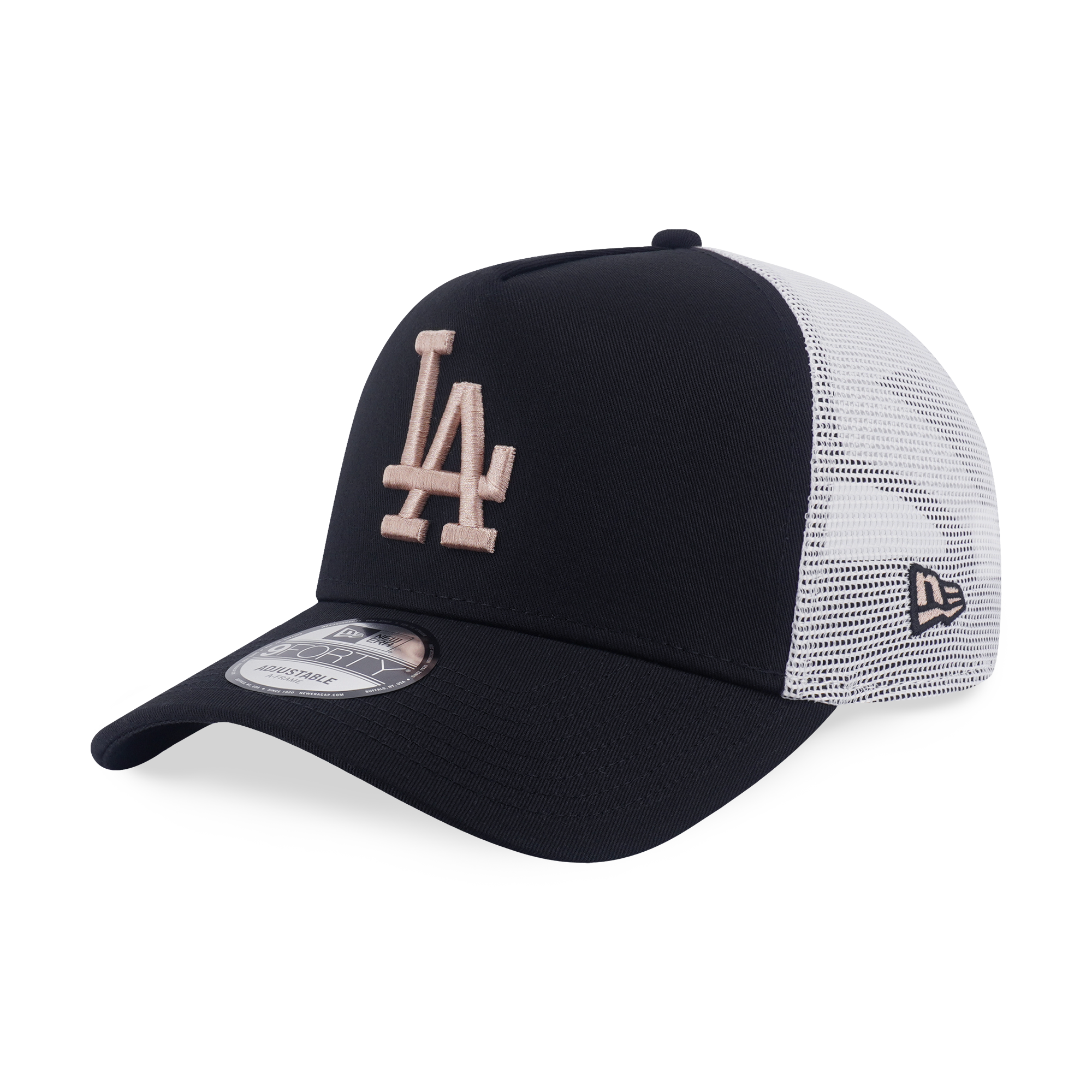 New Era 9FORTY A-Frame Tri Color Era Los Angeles Dodgers Black Trucker Cap