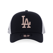 New Era 9FORTY A-Frame Tri Color Era Los Angeles Dodgers Black Trucker Cap