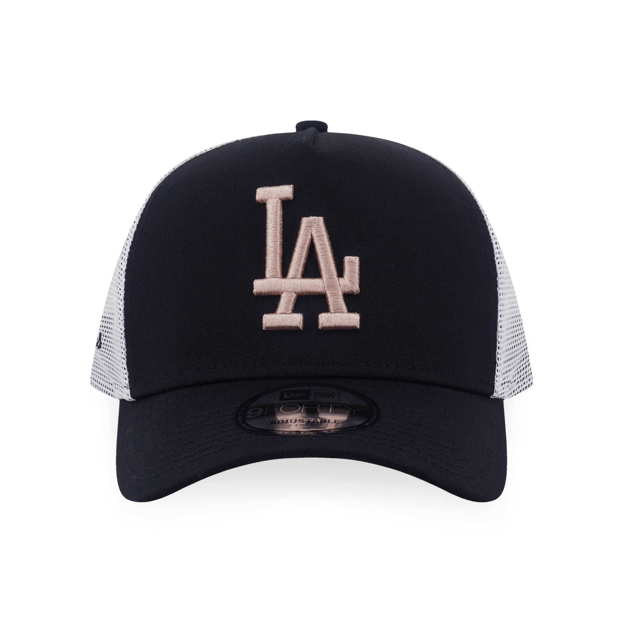 New Era 9FORTY A-Frame Tri Color Era Los Angeles Dodgers Black Trucker Cap