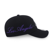 New Era 9FORTY Los Angeles Lakers Cross Panels Script Black Adjustable Cap