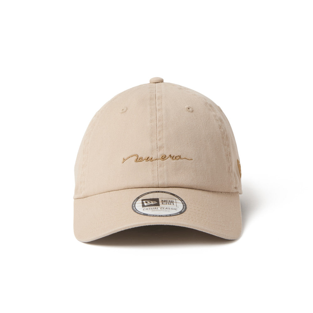 New Era Casual Classic Handwritten Logo New Beige Adjustable Cap