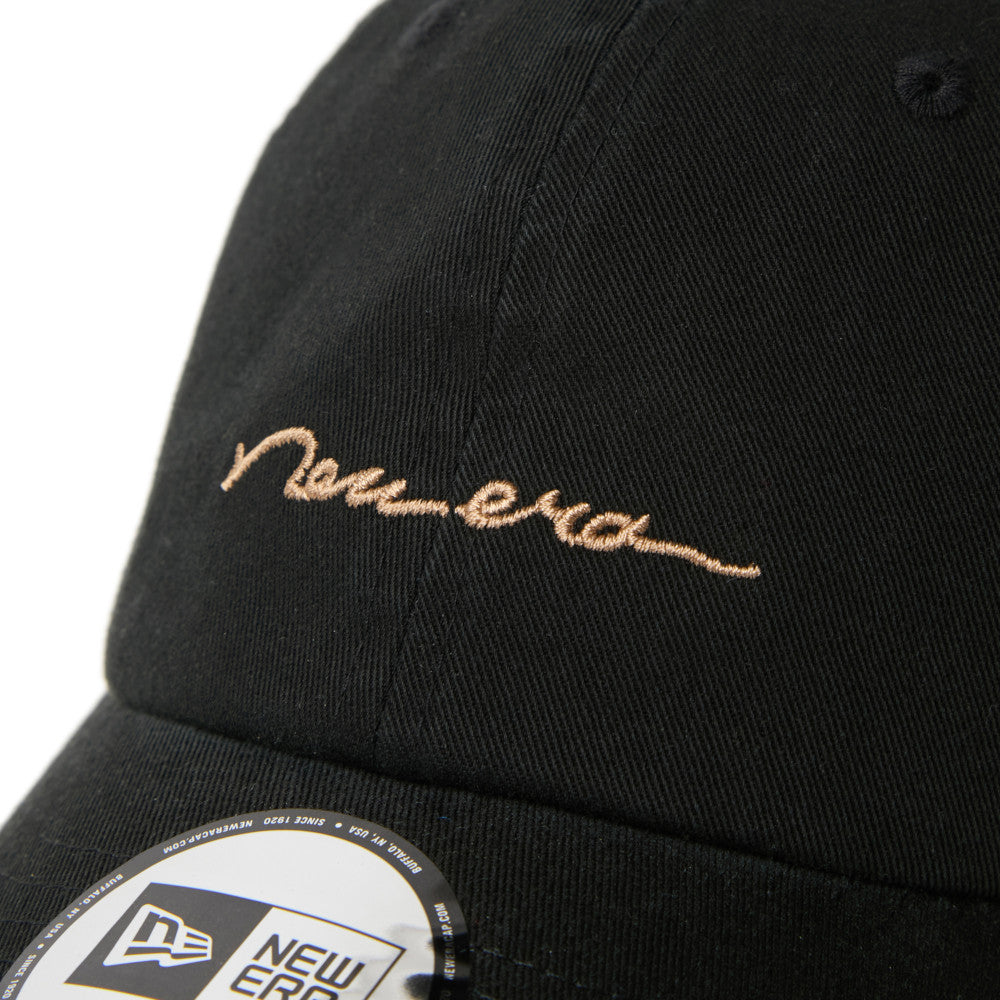 New Era Casual Classic Handwritten Logo Black Adjustable Cap