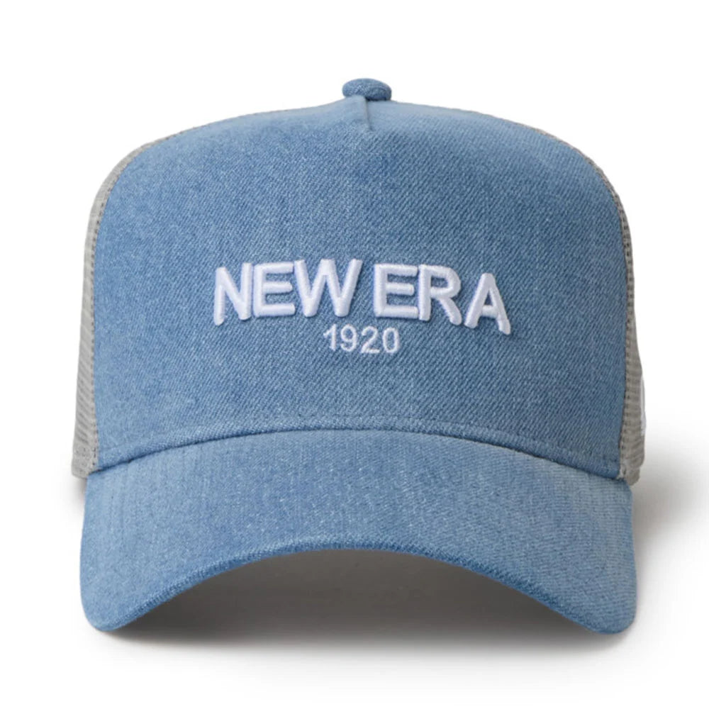 New Era 9FORTY A-Frame NE1920 Washed Denim Navy Trucker Cap