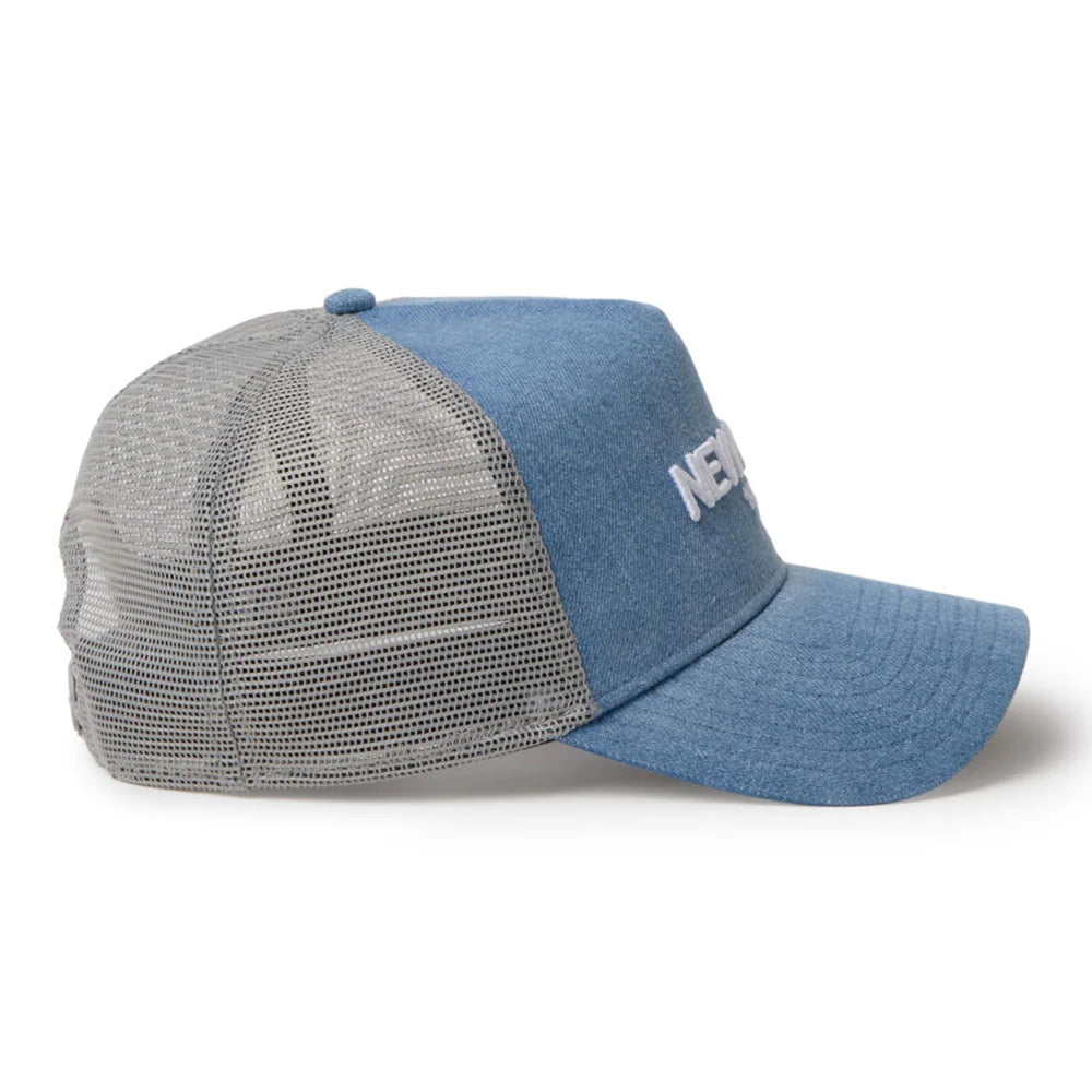 New Era 9FORTY A-Frame NE1920 Washed Denim Navy Trucker Cap