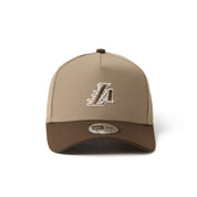 New Era 9FORTY A-Frame Los Angeles Lakers Khaki Walnut Adjustable Cap