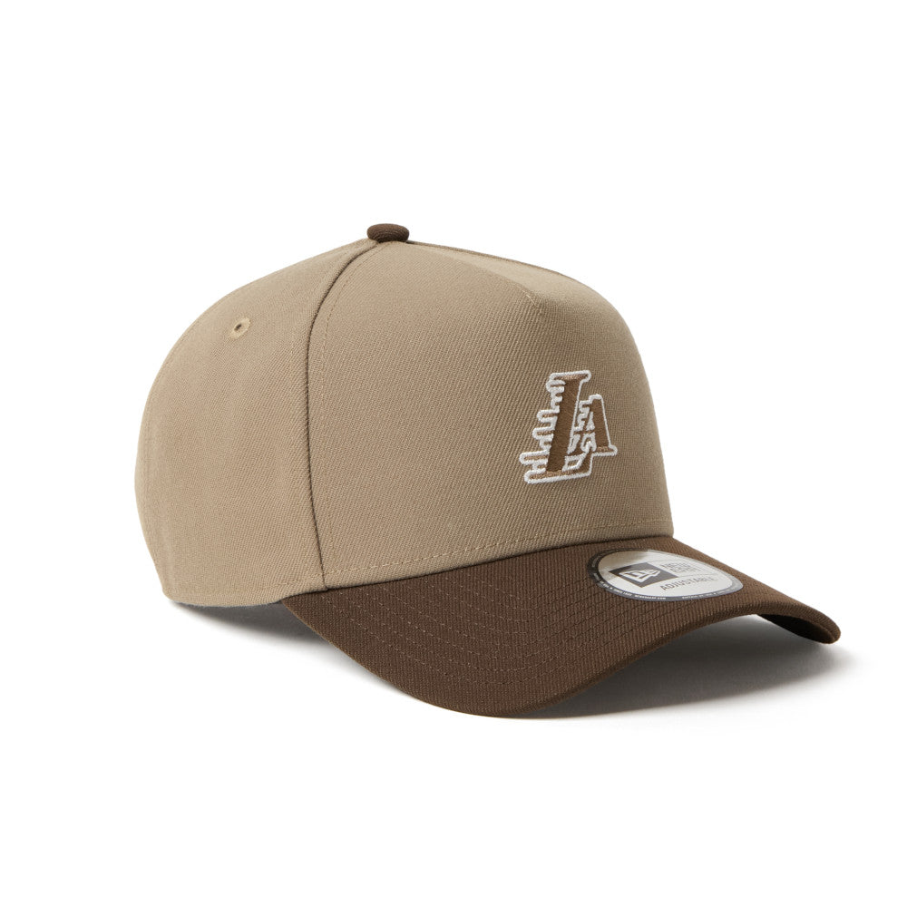 New Era 9FORTY A-Frame Los Angeles Lakers Khaki Walnut Adjustable Cap