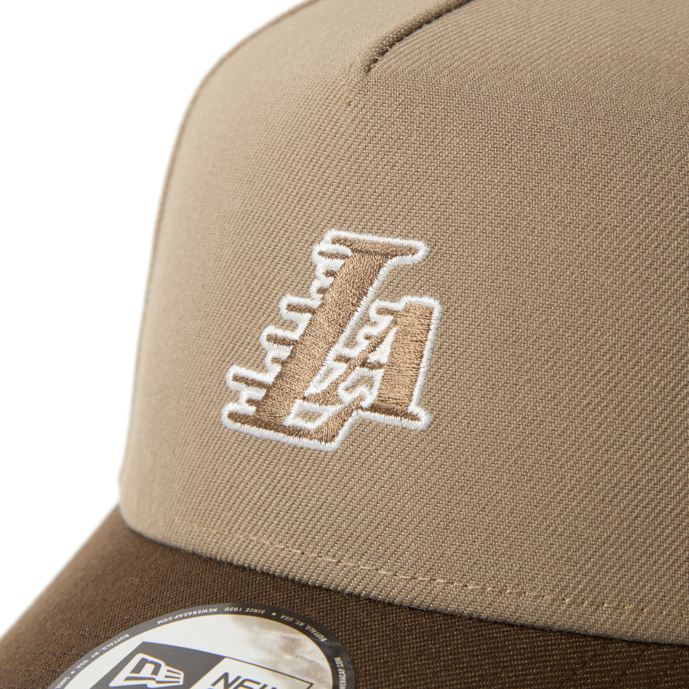 New Era 9FORTY A-Frame Los Angeles Lakers Khaki Walnut Adjustable Cap