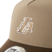 New Era 9FORTY A-Frame Los Angeles Lakers Khaki Walnut Adjustable Cap