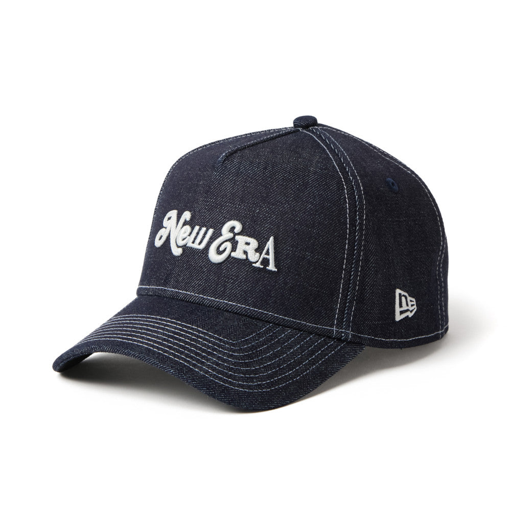 New Era 9FORTY A-Frame Compilation Logo Denim Navy Adjustable Cap