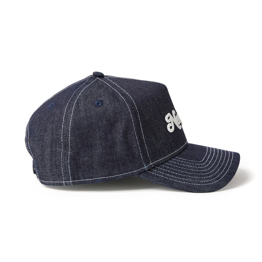 New Era 9FORTY A-Frame Compilation Logo Denim Navy Adjustable Cap