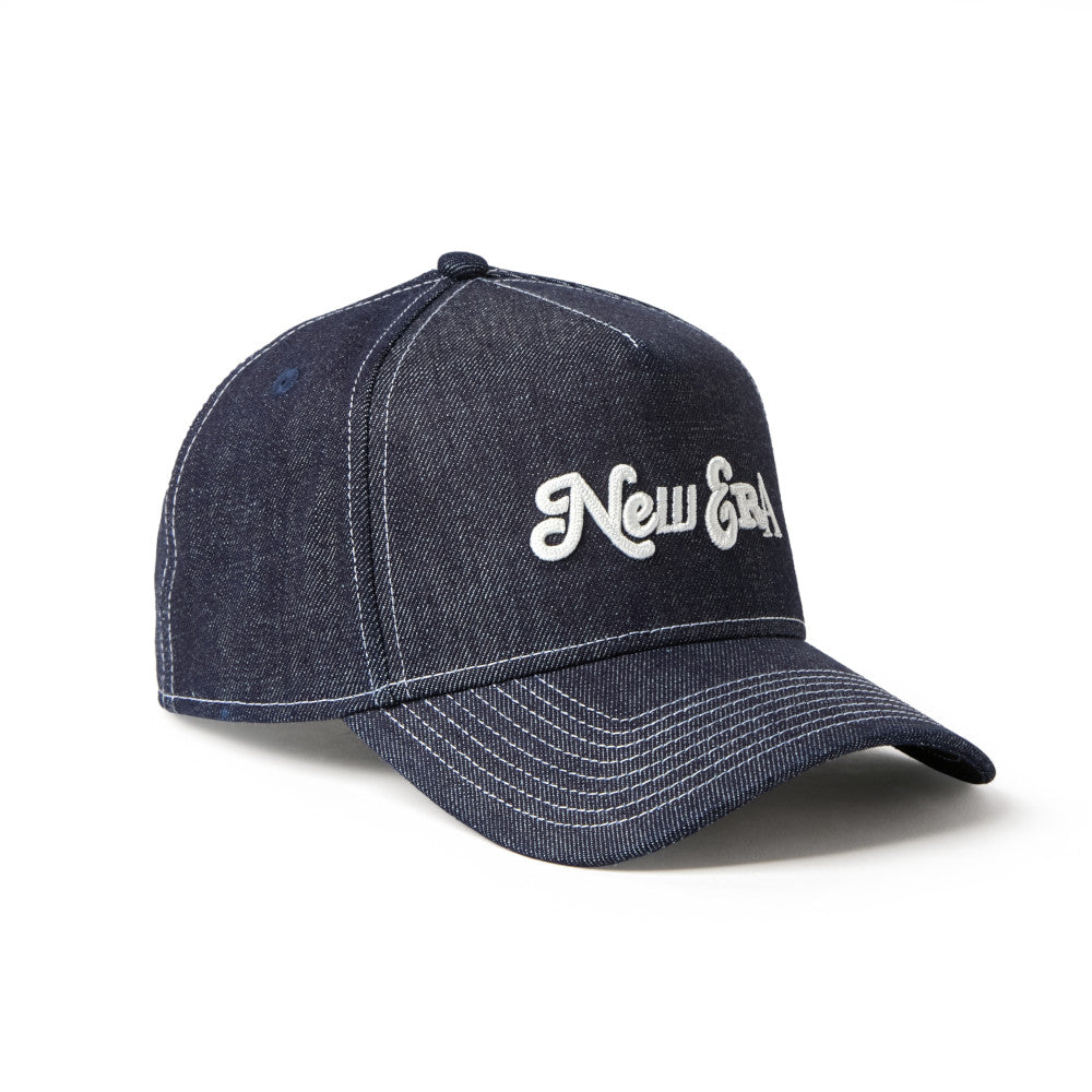 New Era 9FORTY A-Frame Compilation Logo Denim Navy Adjustable Cap