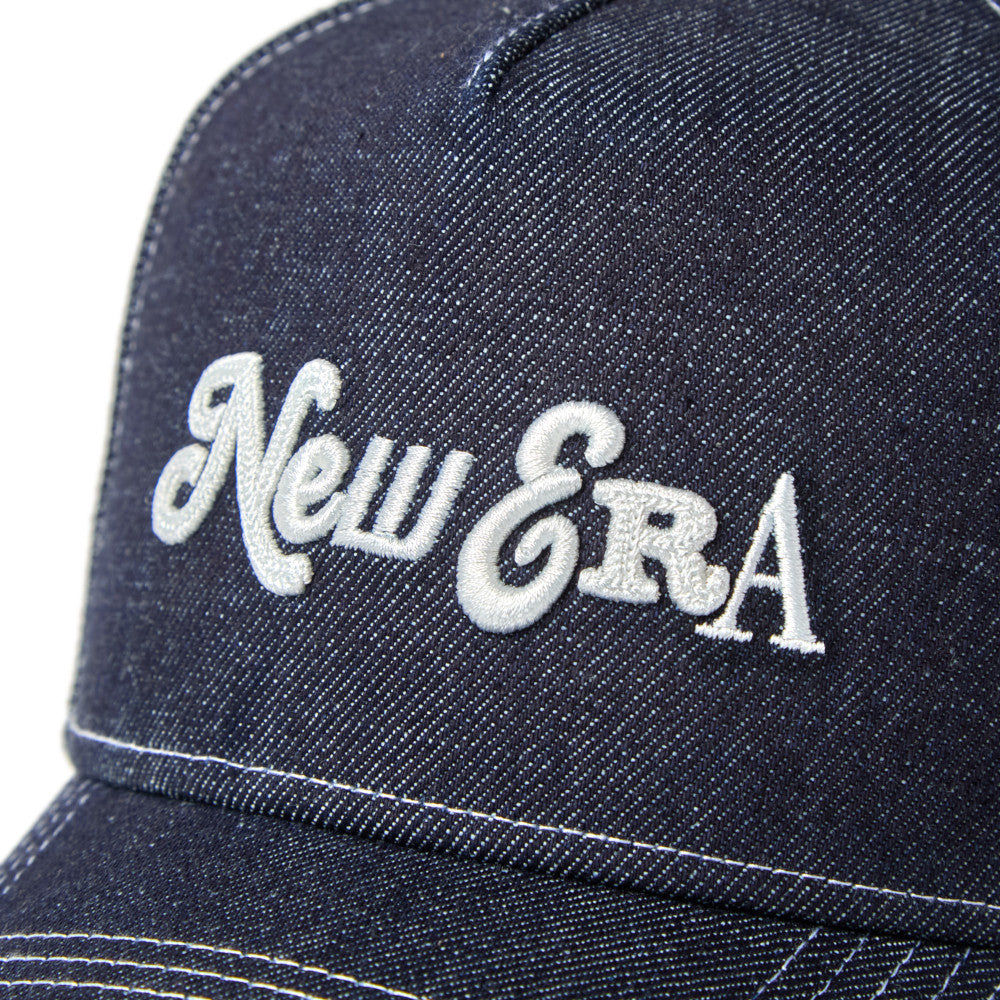 New Era 9FORTY A-Frame Compilation Logo Denim Navy Adjustable Cap