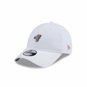 New Era 9FORTY NE Script Metal Bronze Badge White Unstructured Adjustable Cap