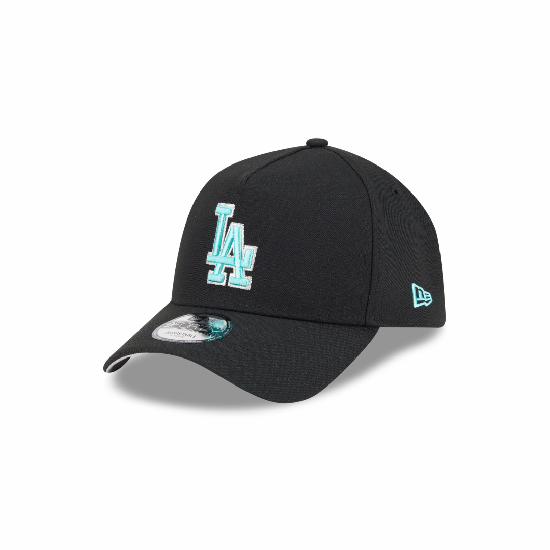 New Era 9FORTY A-Frame Los Angeles Dodgers Black and Seaglass World Series Adjustable Cap