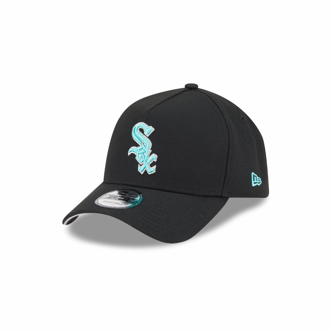 New Era 9FORTY A-Frame Chicago White Sox Black and Seaglass World Series Adjustable Cap