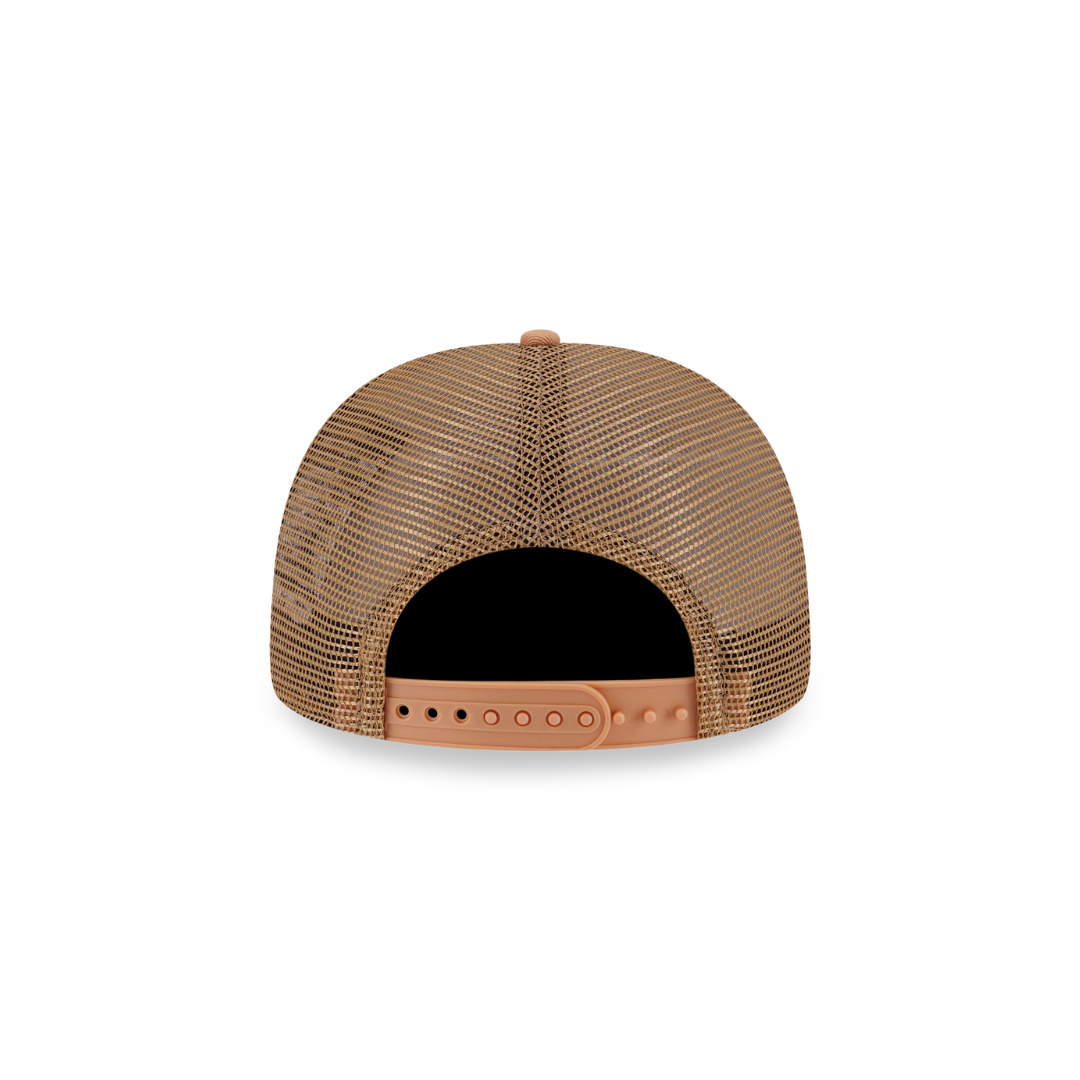 New Era 9FORTY A-Frame Trucker Los Angeles Dodgers MLB Metal Badge Deep Sand Brown Snapback Cap