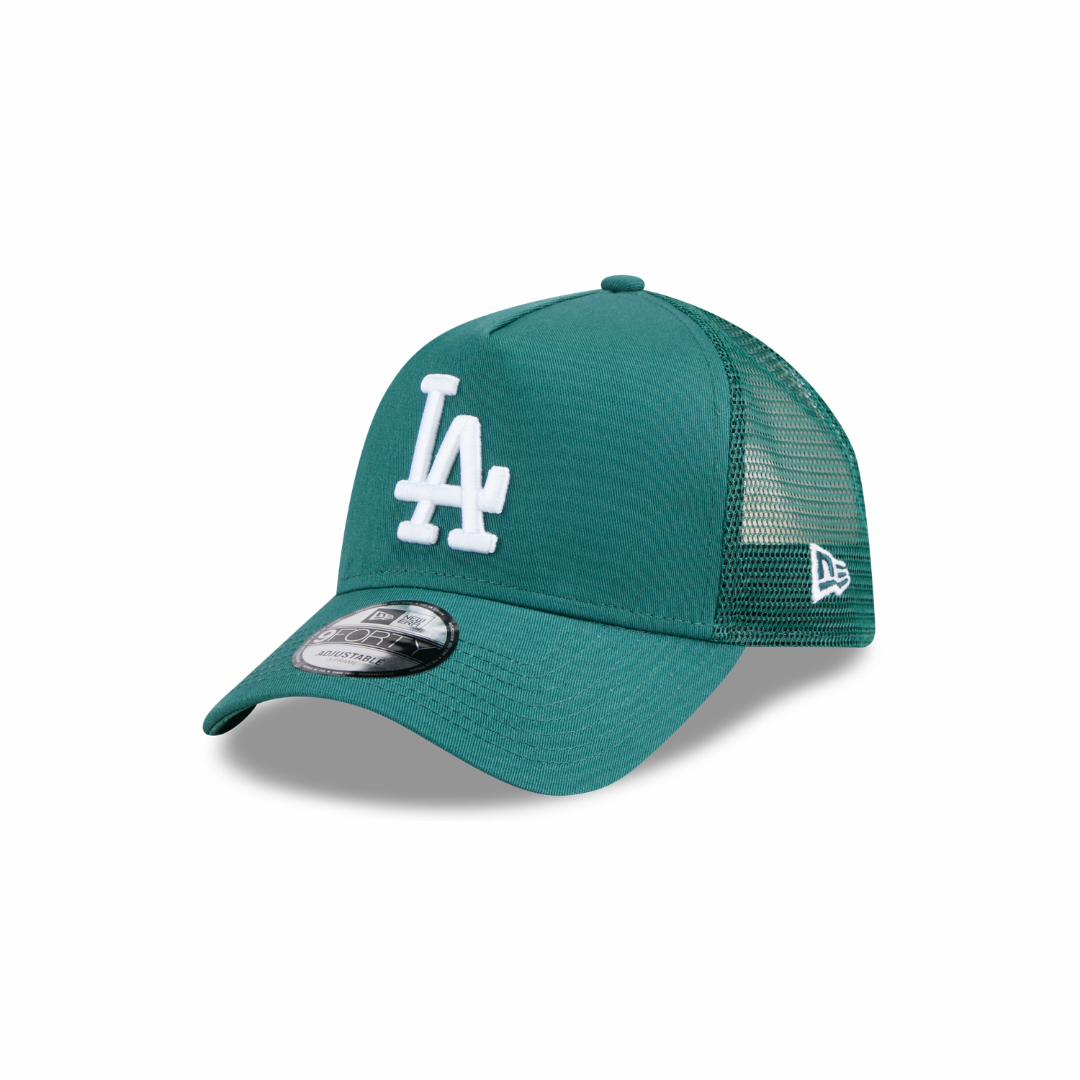 New Era 9FORTY A-Frame Los Angeles Dodgers Color Era Pine Needle Green Trucker Adjustable Cap