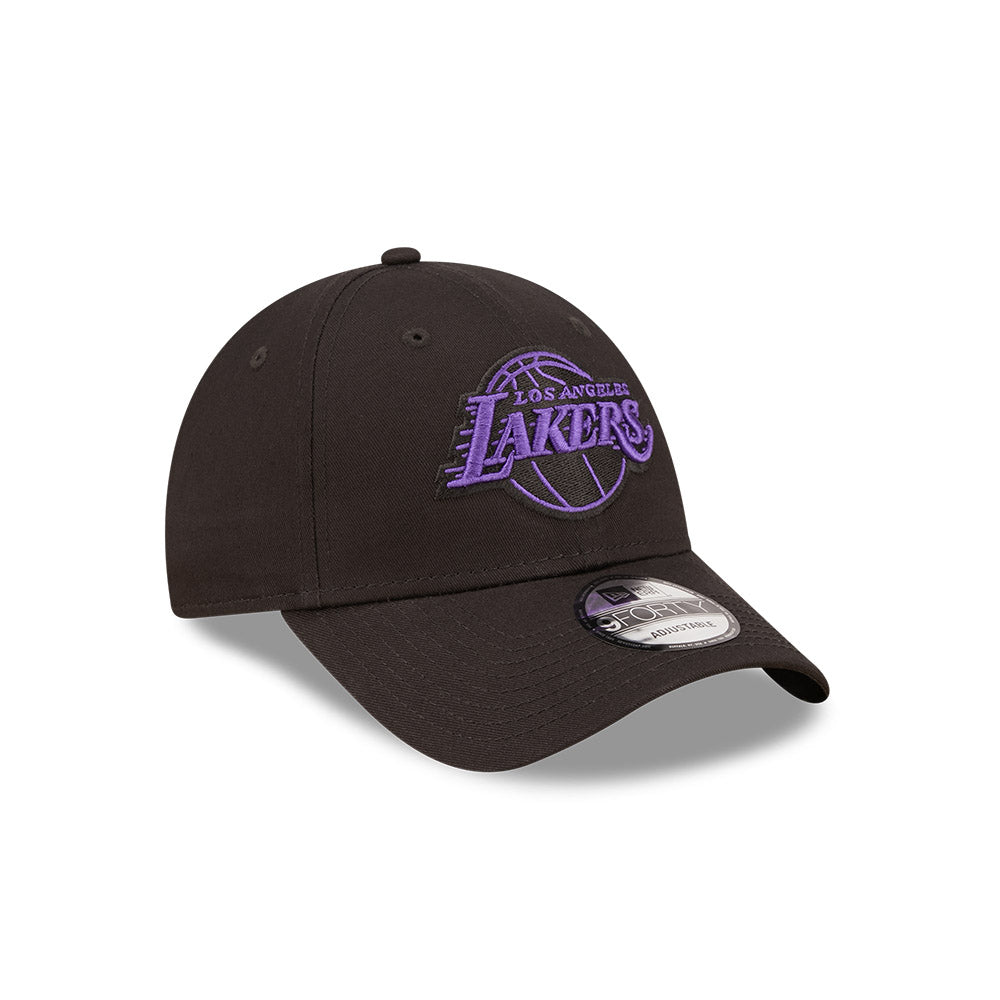 New Era 9FORTY Los Angeles Lakers Neon Outline Black Purple Adjustable Cap