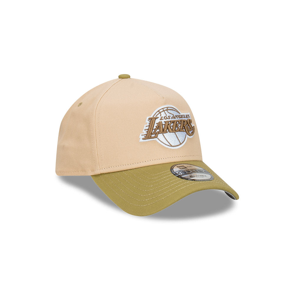 New Era 9FORTY A-Frame Los Angeles Lakers Beansprout Oat Milk  Snapback Cap