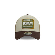 New Era 9FORTY E-Frame Trucker Patch Cot Canvas Stone Khaki Snapback Cap