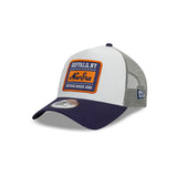 New Era 9FORTY E-Frame Trucker Patch Cot Canvas Optic White Grey Snapback Cap
