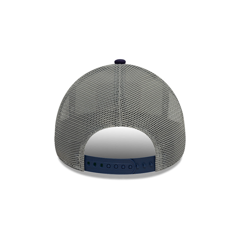 New Era 9FORTY E-Frame Trucker Patch Cot Canvas Optic White Grey Snapback Cap