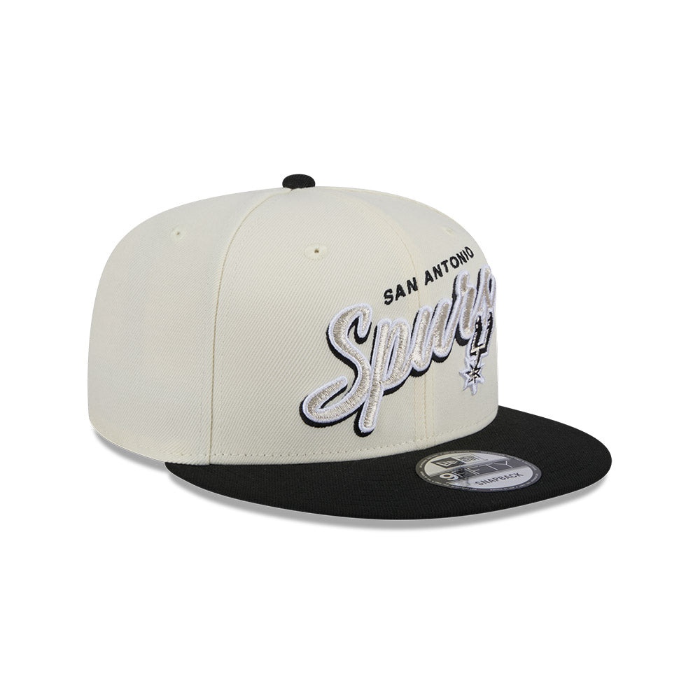 New Era 9FIFTY San Antonio Spurs Two Tone Script NBA Chrome White OTC Snapback Cap