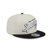 New Era 9FIFTY San Antonio Spurs Two Tone Script NBA Chrome White OTC Snapback Cap