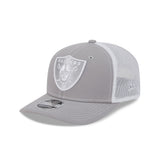New Era 9SEVENTY Las Vegas Raiders Contrast Grey White Stretch Snapback Trucker Cap