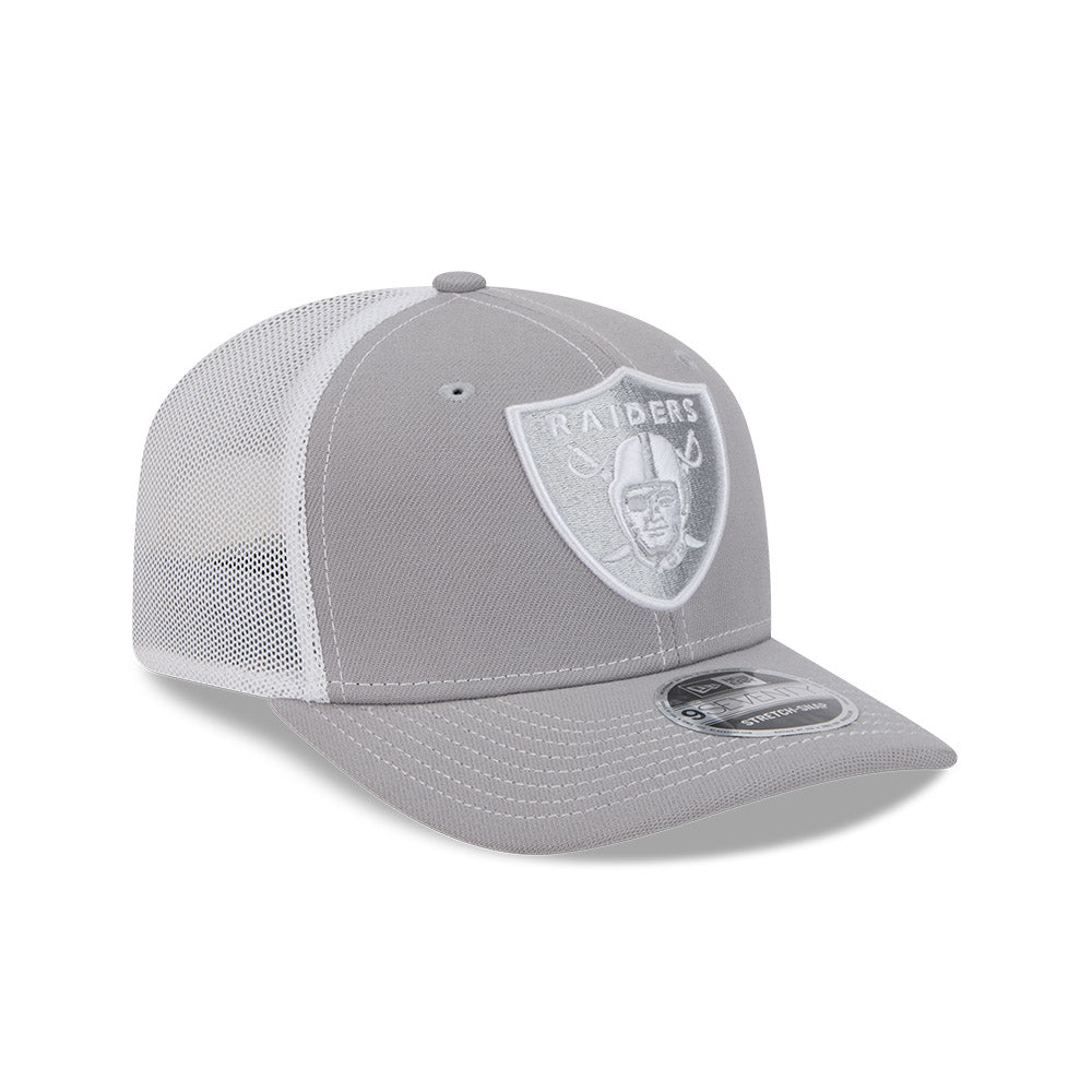 New Era 9SEVENTY Las Vegas Raiders Contrast Grey White Stretch Snapback Trucker Cap